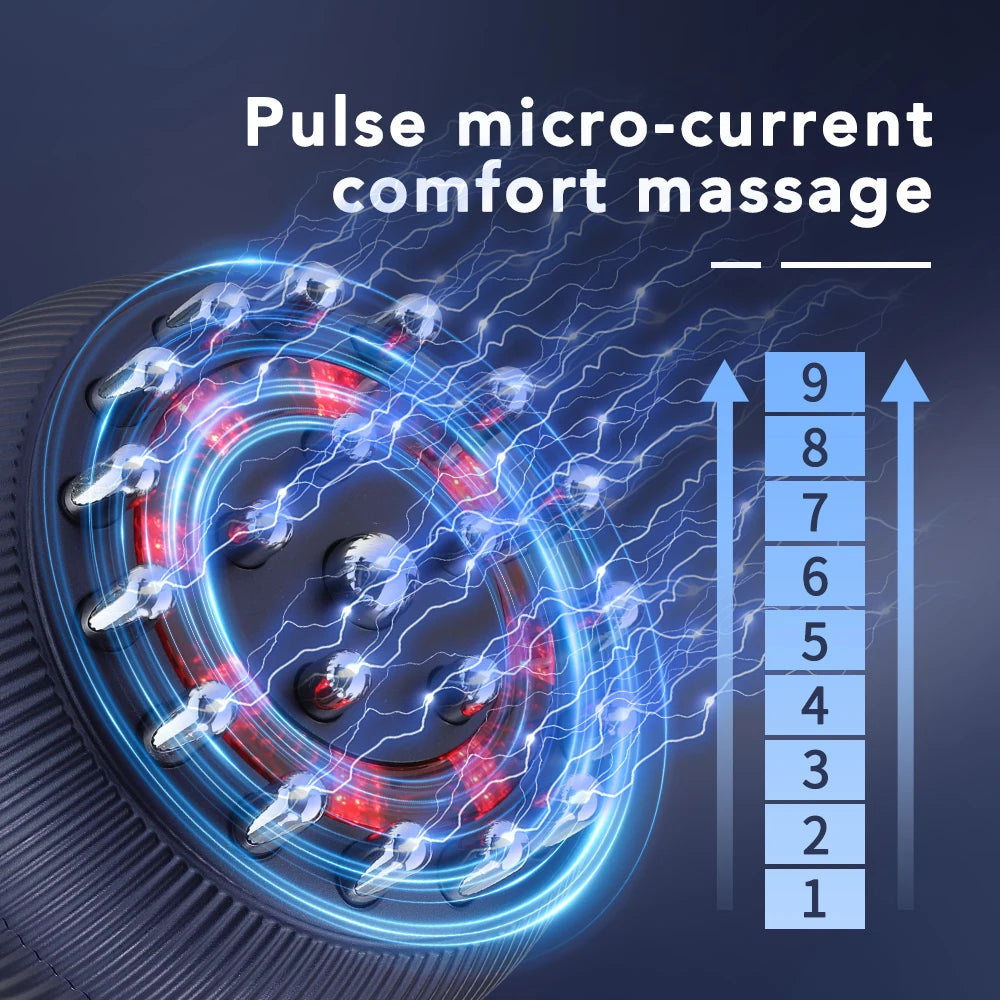 US UK Stock 9 Gears Electric Meridian Brush Body Massager Gua Sha Microcurrent Hot Compress Scraping for Slimming And Relaxation