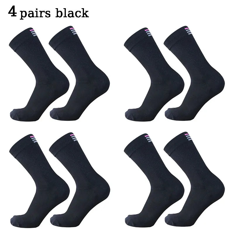 4 pairs 2-color RA men women mid length cycling socks suitable for racing sports cycling highways bicycles