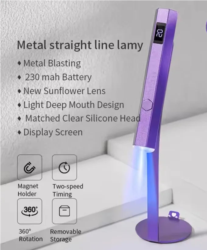 360° Rotation Uv Light Lamp Portable Mini UV LED Nail Dryer for Gel Nail Polish With Magnetic Holder Fast Drying Handheld Lamp