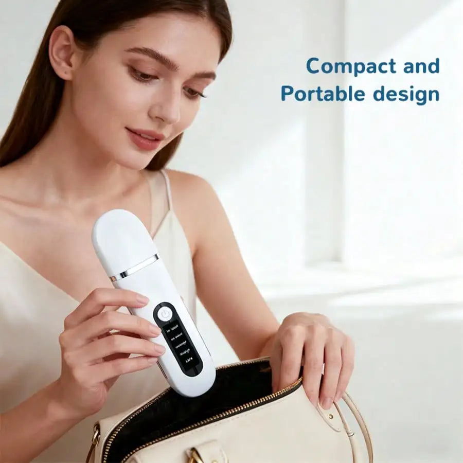 Ultrasonic Skin Cleaning Tool - USB Rechargeable, Vibrating Facial Blackhead Remover, Spatula Exfoliating Beauty Tool, Affordable Skincare Equipment, 4 Modes, The Perfect Tool For Removing Blackheads