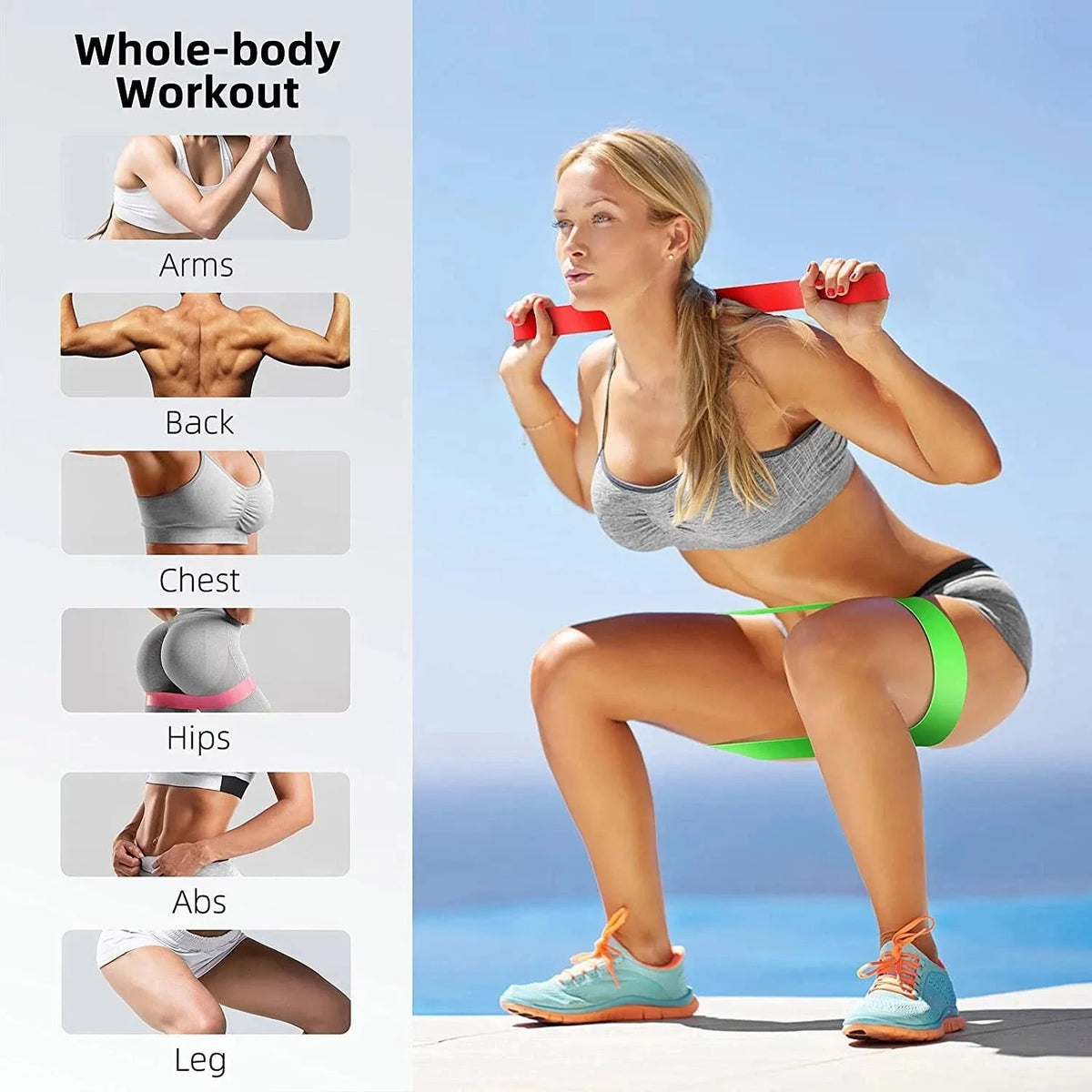 Resistance Bands Set Loop Exercise Yoga Elastic Fitness Band for Gym Workout Strength Training