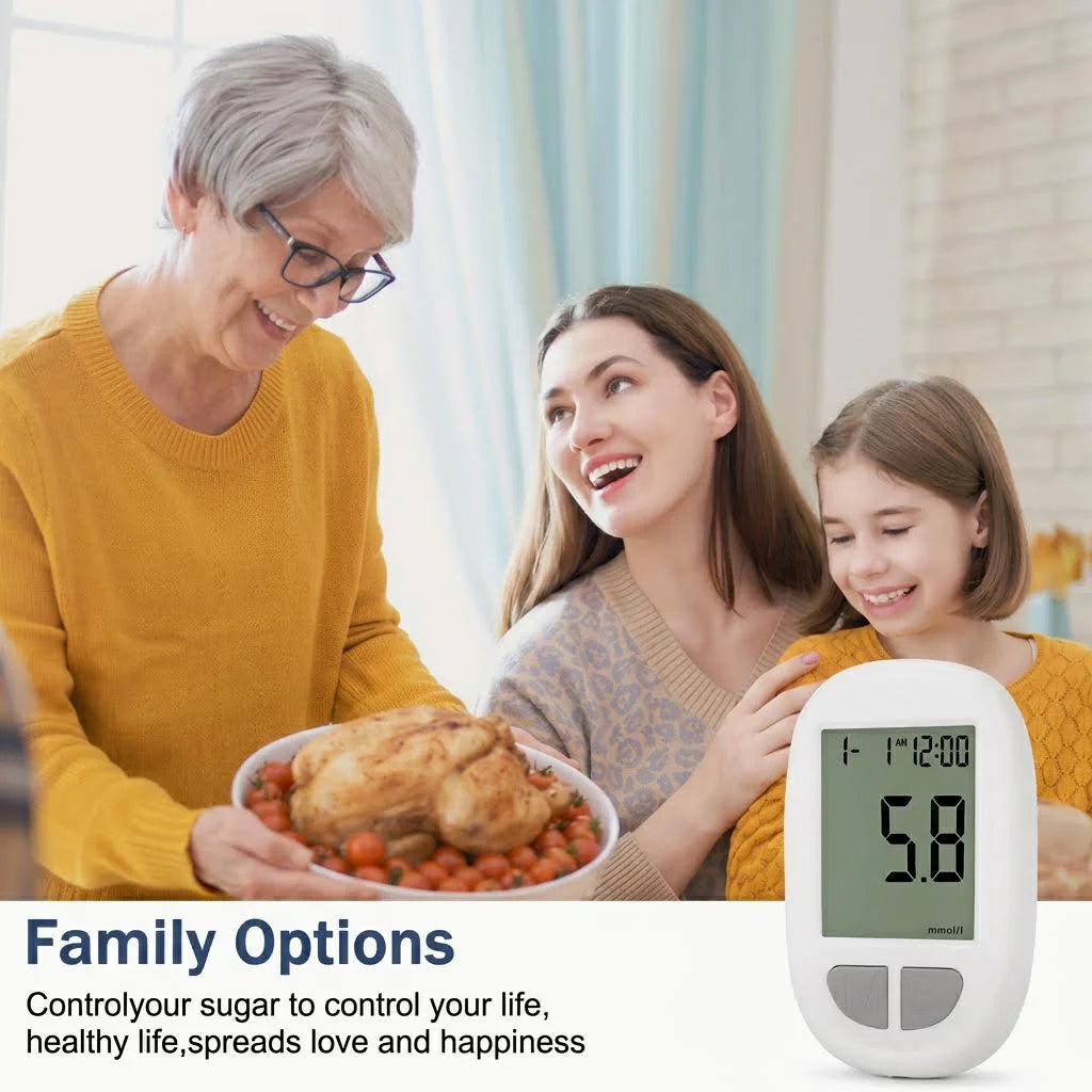 Blood Glucose Monitor Diabetes Tester Kit Medical Blood Sugar Meter Glucometer with 50 Test Strips 50 Lancets Lancing Device Portable Household Health Care Monitor for Elderly Pregnant Auto-Coding 10s Fast Result mmol/L High