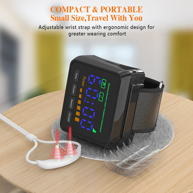 Laser Watch Therapy 650nm Diabetic Watch Semiconductor Laser Treatment for High Blood Pressure Congested Nose Rhinitis