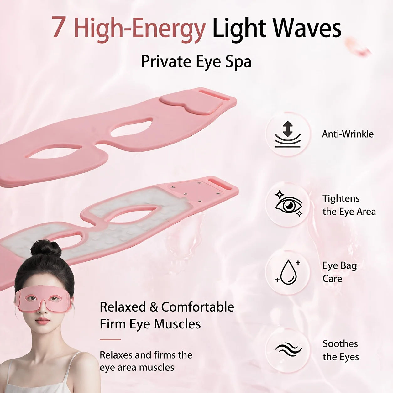 Eye Massager Silicone Eye Firming Device with 7color LED USB charging Relieves Eye Fatigue Enhances Skin Elasticity&Anti-wrinkle