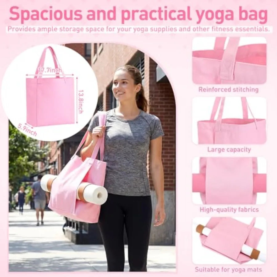 11 Pcs Pink Yoga Accessories Set for Women, Home Pilates Essential Kit for Workout Gym Lover Gifts with Yoga Mat Magic Circle T