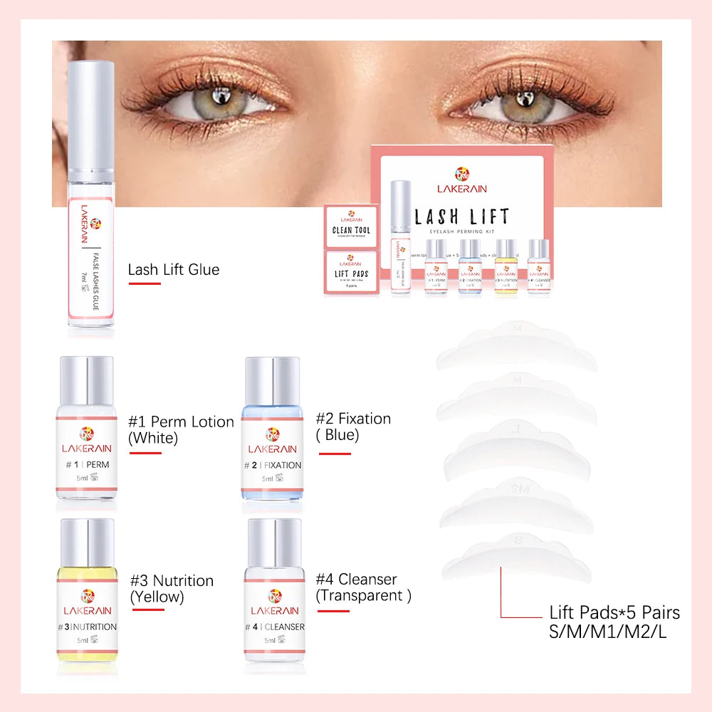 Lash Lift Kit Semi-Permanent Lasting Eyelash Lifting Perming Lotion Fixation Glue Curly Lasher Beauty Salon Home Use Pro Kit