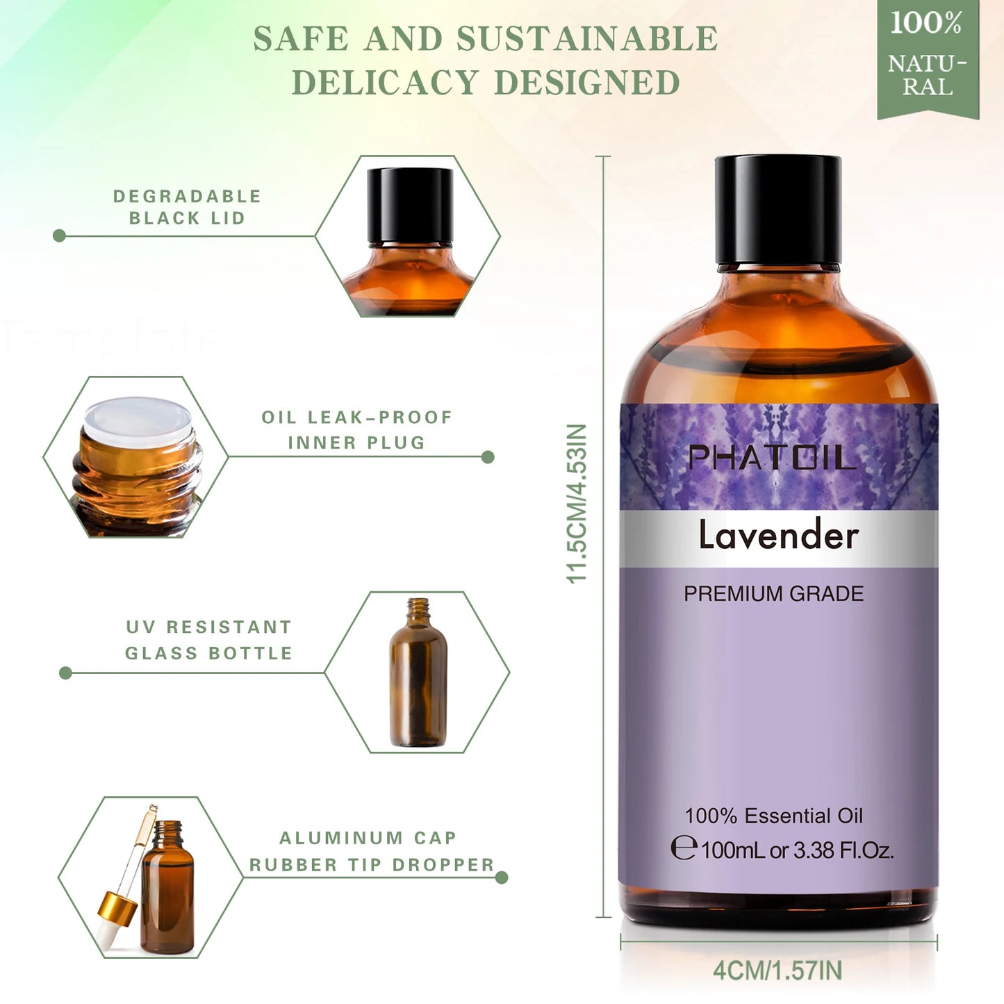 100ml Lavender Jasmine Vanilla Oil for Sleeping Relaxing Aromatherapy Humidifiers Diffusers Essential Oils for Candle Making DIY