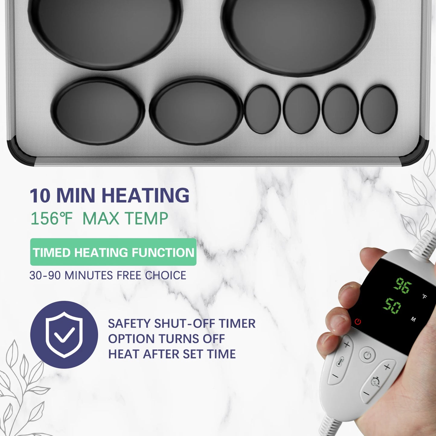 Hot Stones Massage Set With Temperature Adjustment-20/10pcs Hot Stones With Heater Kit, Professional Massage Tool For Spa