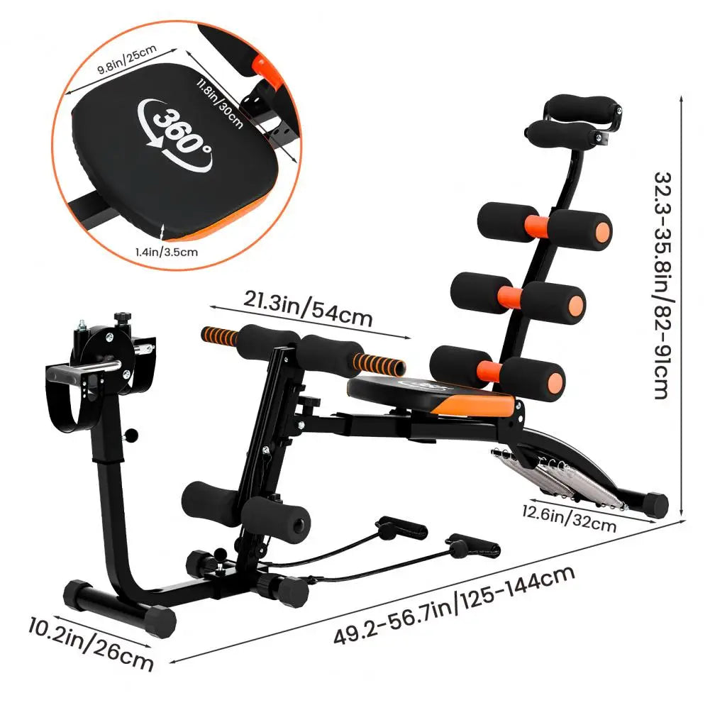 Ab Machine, Ab Workout Bench For Home Gym, Multi-Functional Adjustable Ab Crunch Machine, Exercise Equipment Total Body Workout