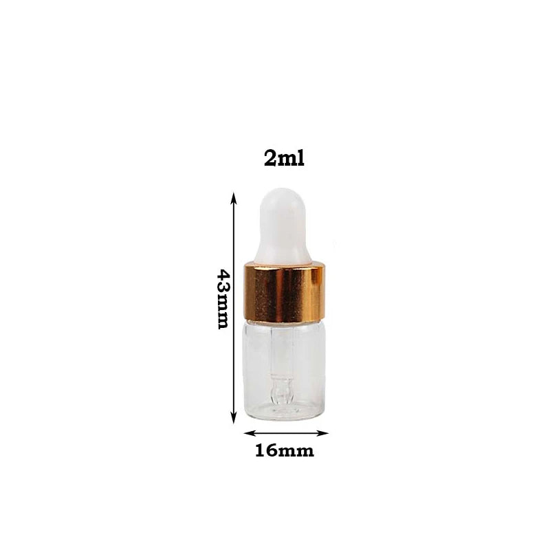 100Pcs/Sets 1/2/3/5ml Mini Dropper Bottles With Cap for Essential Oil Aromatherapy Bottles Refillable Reagent Pipettes Bottles