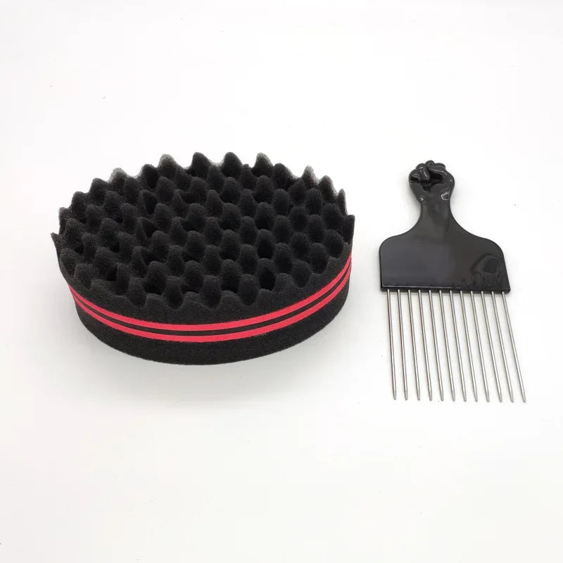 Oval Double Sides Magic Twist Hair Brush Sponge Brush For Natural Afro Coil Wave Dread Sponge Brushes Hair Braids Braiding Hair