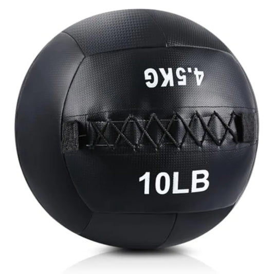 Soft Wall Medicine Ball for Exercise Fitness: Rubber Black Non-Slip Grip Slam-Resistant for Strength Core Lunge Partner Toss Tr