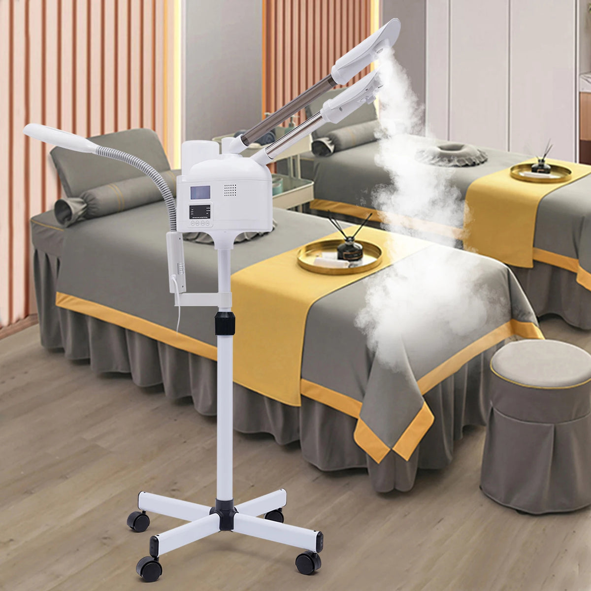 3 in 1 Nano Ionic Facial Steamer with Hot Cold Mist Sprayer Portable Skin Care Device for Salon Spa Mobile Skin Treatment Equipment