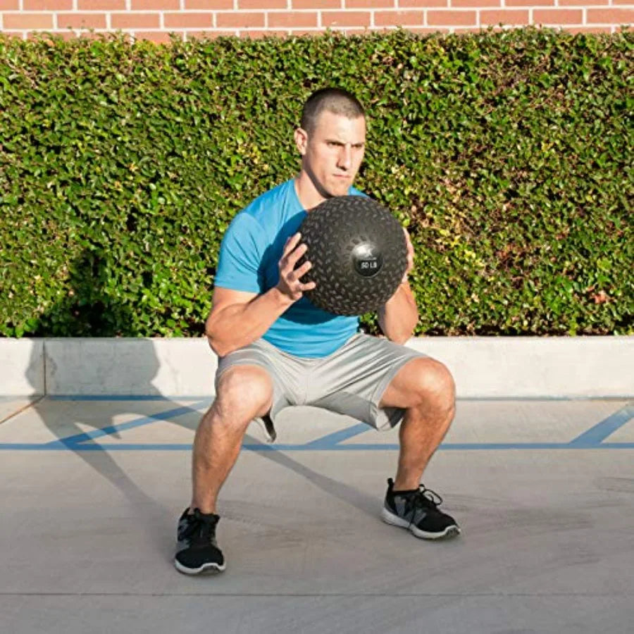 Slam Medicine Balls for Strength and Conditioning Cardio and Core Workouts: 5-50lbs Dead Weight Balls with Smooth and Tread Tex