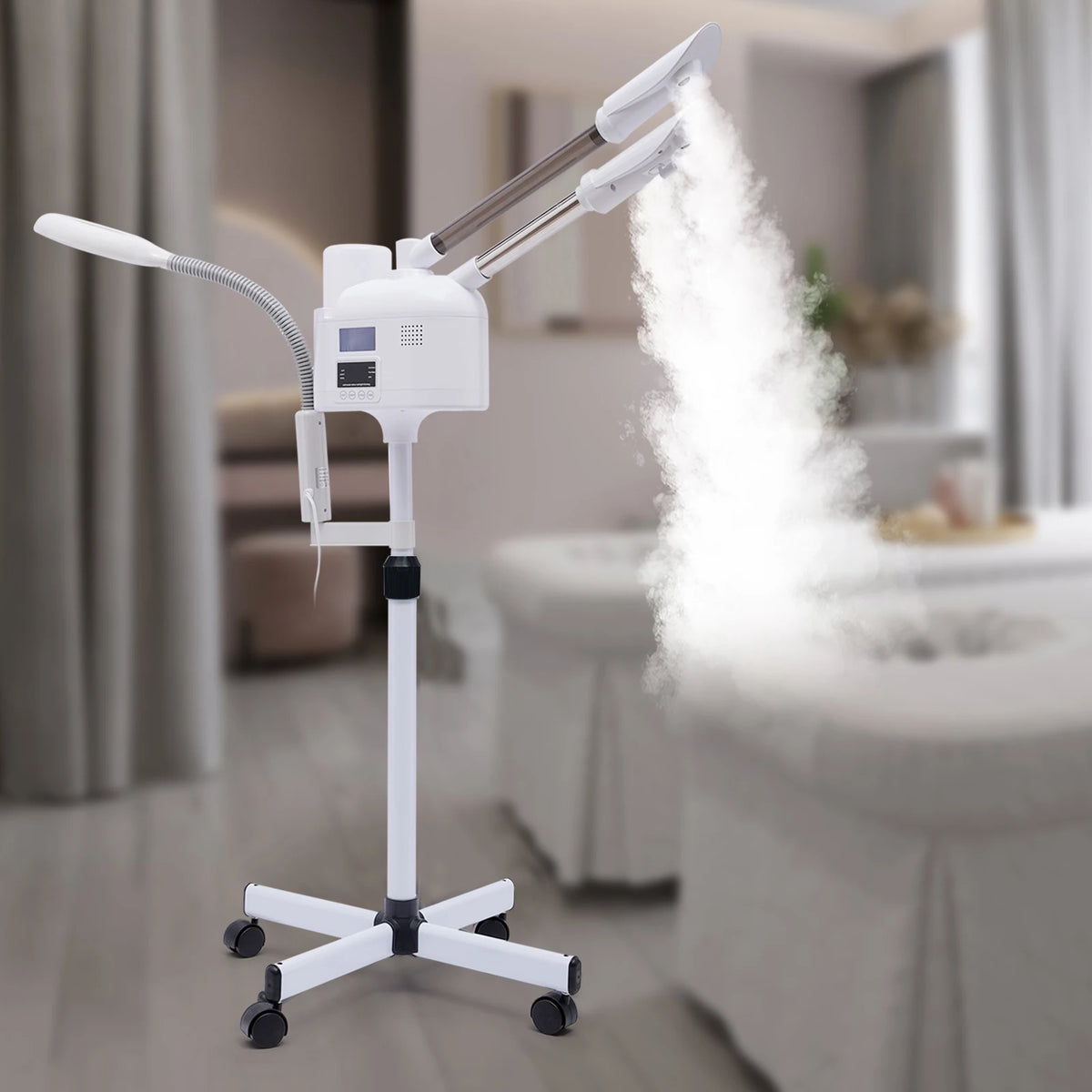 3 in 1 Nano Ionic Facial Steamer with Hot Cold Mist Sprayer Portable Skin Care Device for Salon Spa Mobile Skin Treatment Equipment