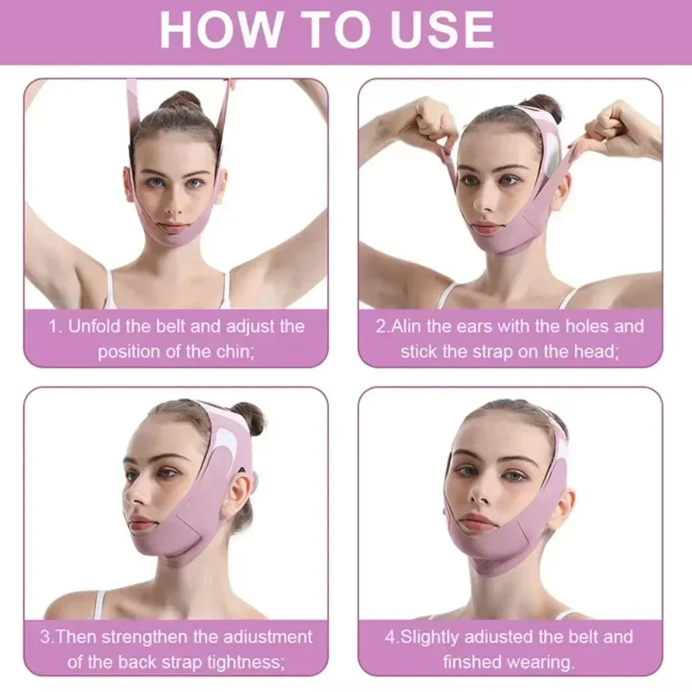 Elastic V Line Face Shaper Bandage Women Facial Contour Wrap Jawline Double Chin Support Daily Skin Care Tool