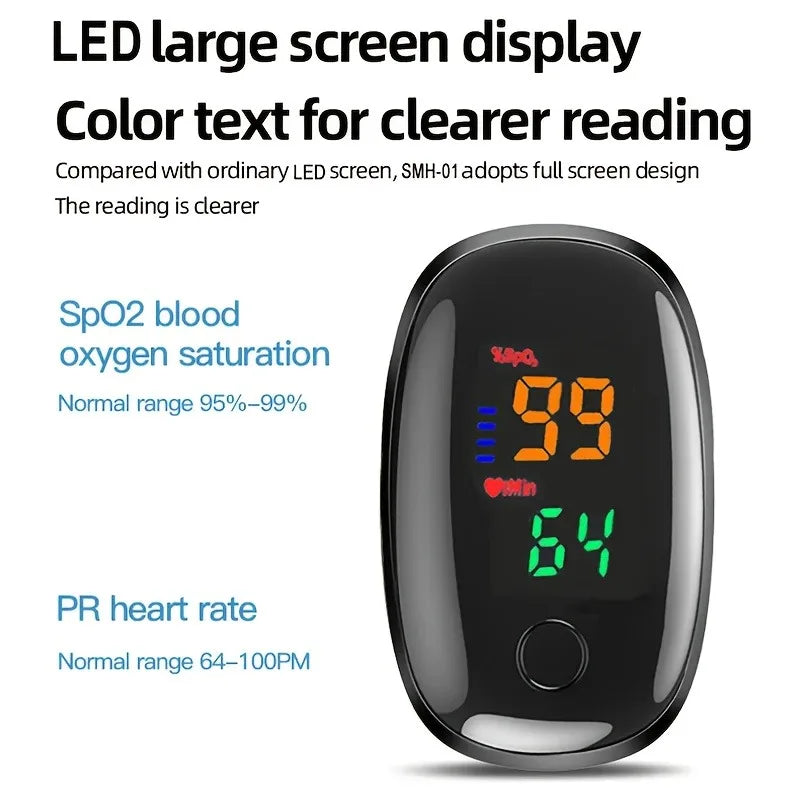 Digital Finger Pulse Oximeter LED Color Display Auto SPO2 Blood Oxygen Saturation PR Heart Rate Blood Oxygen Saturation Monitor