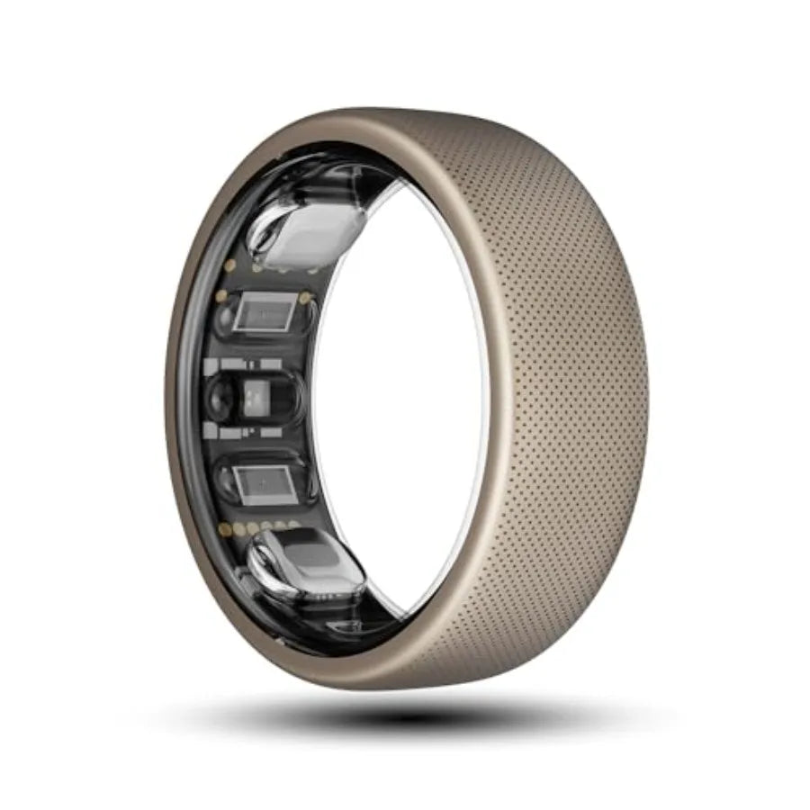 (Size 12)Amazfit Helio Smart Ring Health Tracker Fitness Tracker Ring No Subscription Monitors Sleep Heart Rate and Stress Titanium Allo
