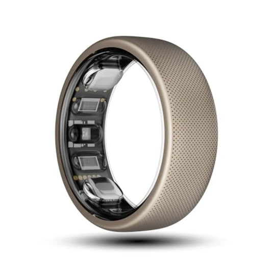 (Size 12)Amazfit Helio Smart Ring Health Tracker Fitness Tracker Ring No Subscription Monitors Sleep Heart Rate and Stress Titanium Allo