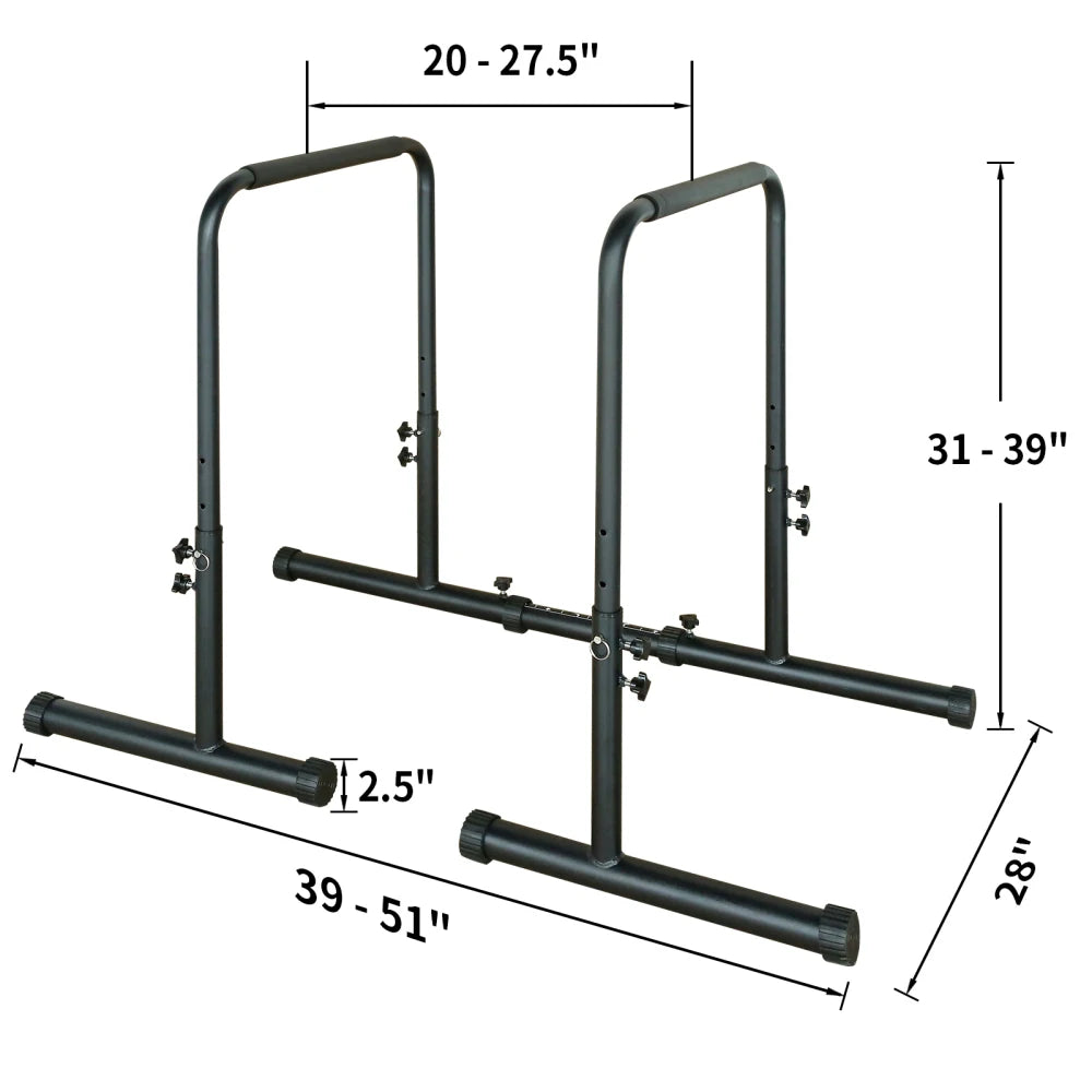 Power Tower Dip Station with Adjustable Height, Heavy Duty and Multi-Function for Fitness Training