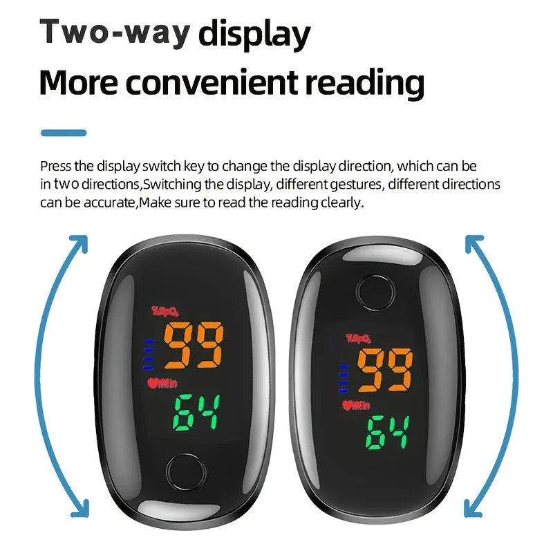 Digital Finger Pulse Oximeter LED Color Display Auto SPO2 Blood Oxygen Saturation PR Heart Rate Blood Oxygen Saturation Monitor