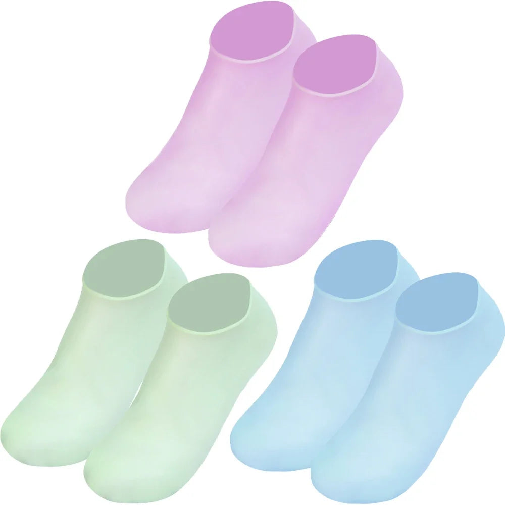 1/3pairs Silicone Moisturizing Foot Socks Anti Cracking Dry Dead Skin Foot Spa Tools Reusable Gel Stocking Protective Feet Cover