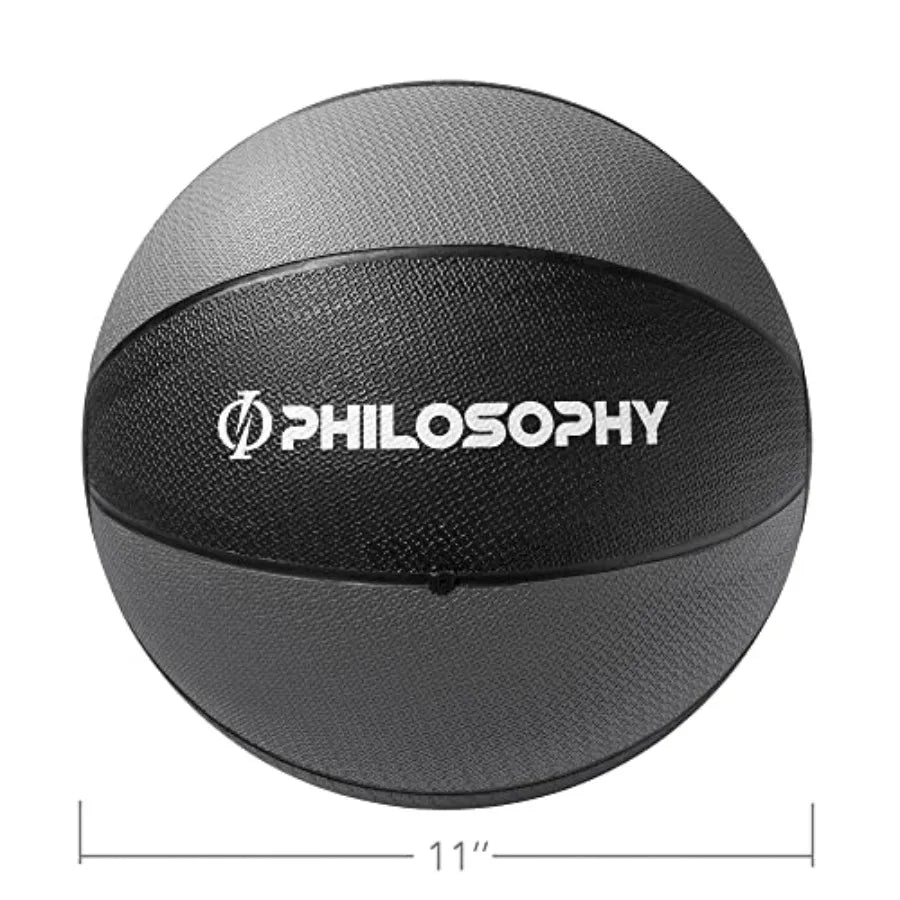Medicine Ball - Weighted Fitness Non-Slip Ball for home gym use rubber material black color textured surface for secure grip