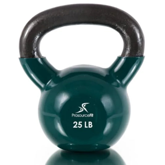 Vinyl Coated Cast Iron Kettlebells for Full Body Fitness Workouts Black Durable Coating Ergonomic Handle Non-Slip Grip