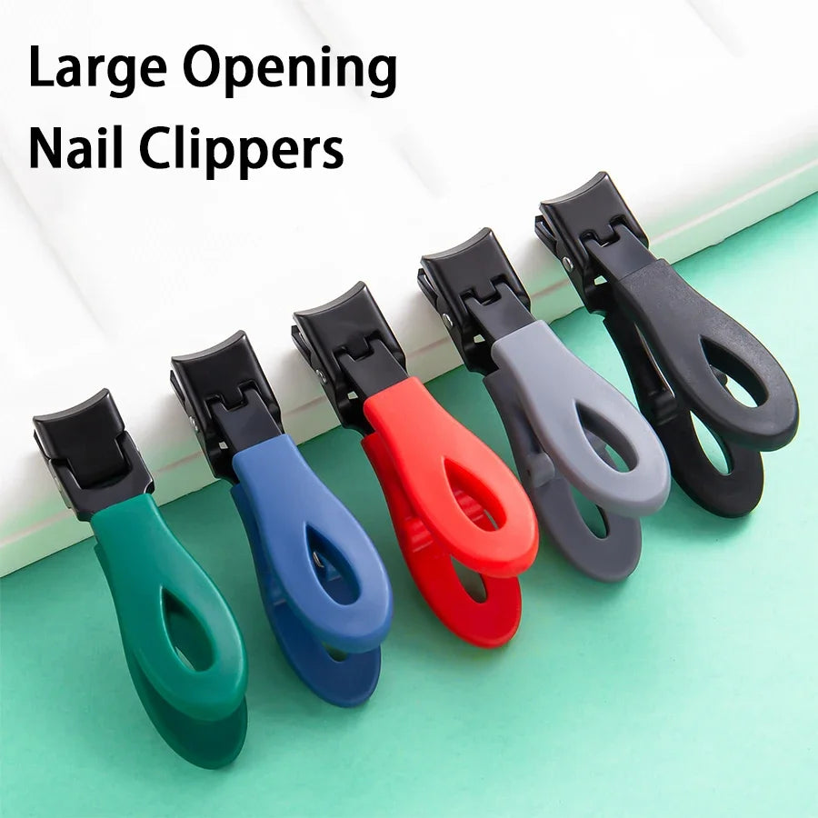 Portable Ultra Sharp Nail Clippers Stainless Steel Wide Jaw Opening Anti Splash Toe Nail Clippers Adult Thick Nails Large Open