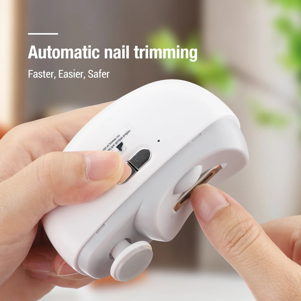 Electric Nail Clipper 2-in-1 Manicure Polishing Machine for Adult And Baby Fingernails - Automatic Trimmer And Cutter Grinder