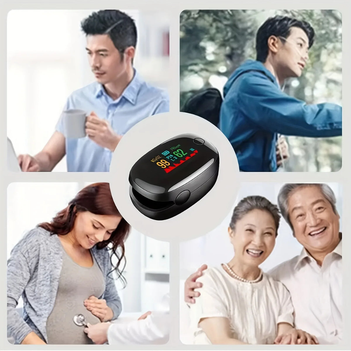 Digital Finger Pulse Oximeter LED Color Display Auto SPO2 Blood Oxygen Saturation PR Heart Rate Blood Oxygen Saturation Monitor