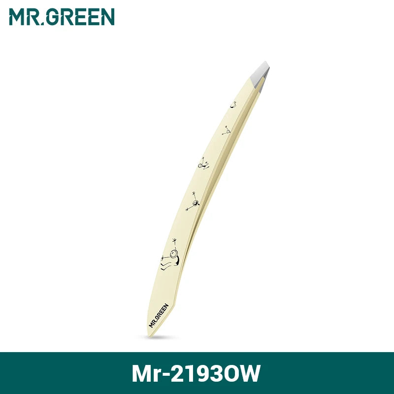 MR.GREEN Curve Handle Eyebrows Tweezers Professional Fine Hairs Puller Makeup Tools Stainless Steel Beauty Clips Removal