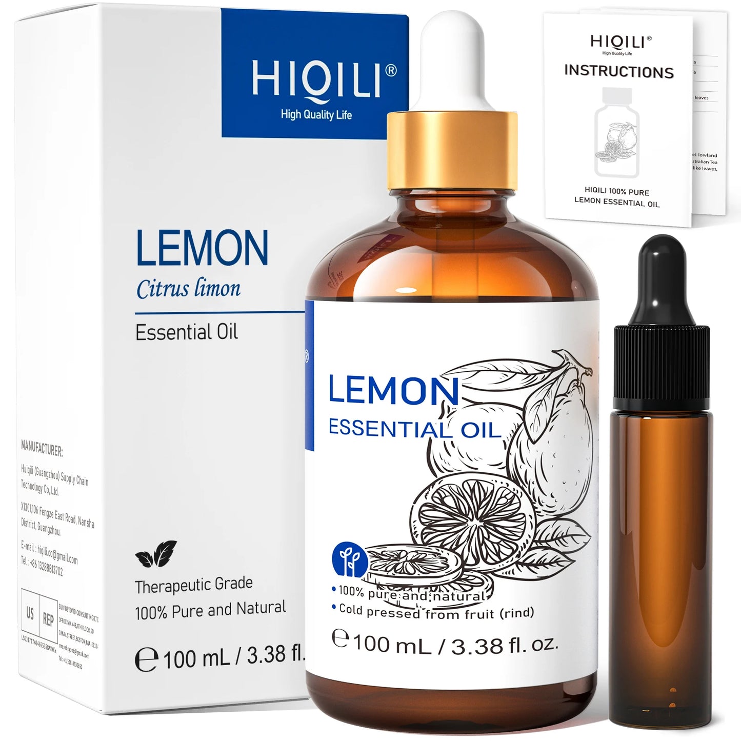 HIQILI 100ML Natural Essential Oil, Frankincense/Lemon/Rosemary/Tea Tree/Lavender/Wintergreen/Ylang， Humidifiers, DIY candles