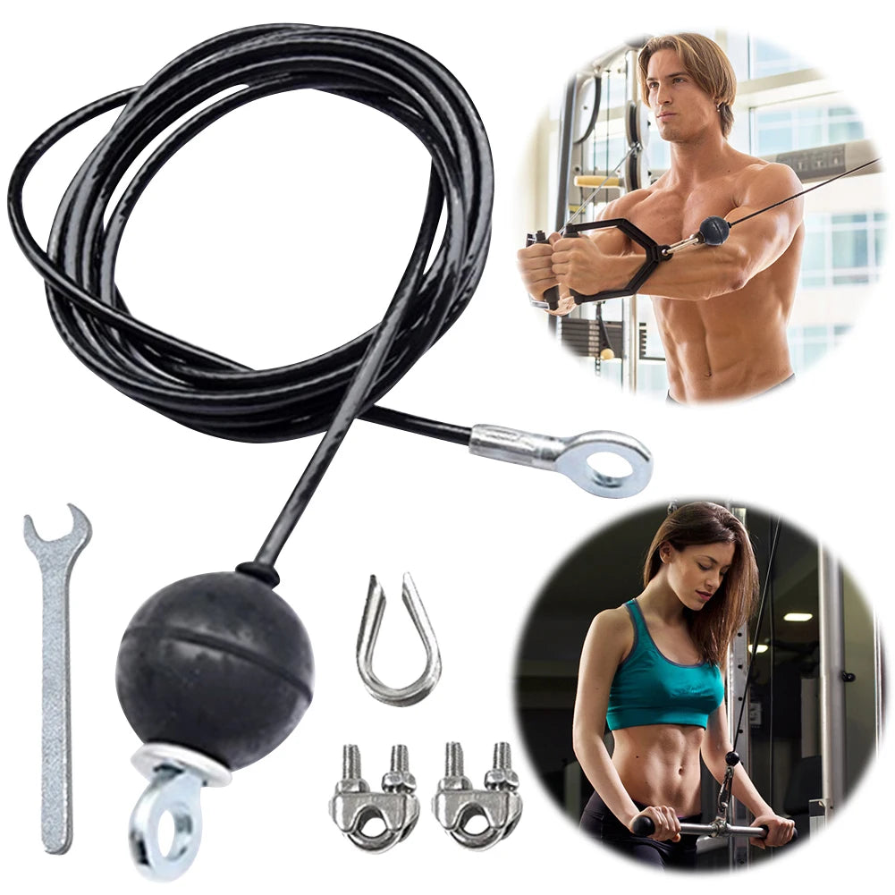 Fitness Pulley Cable Cable Pulley Attachments Adjustable Steel Wire Rope Heavy Duty Gym Replacement Cable for Pulley System