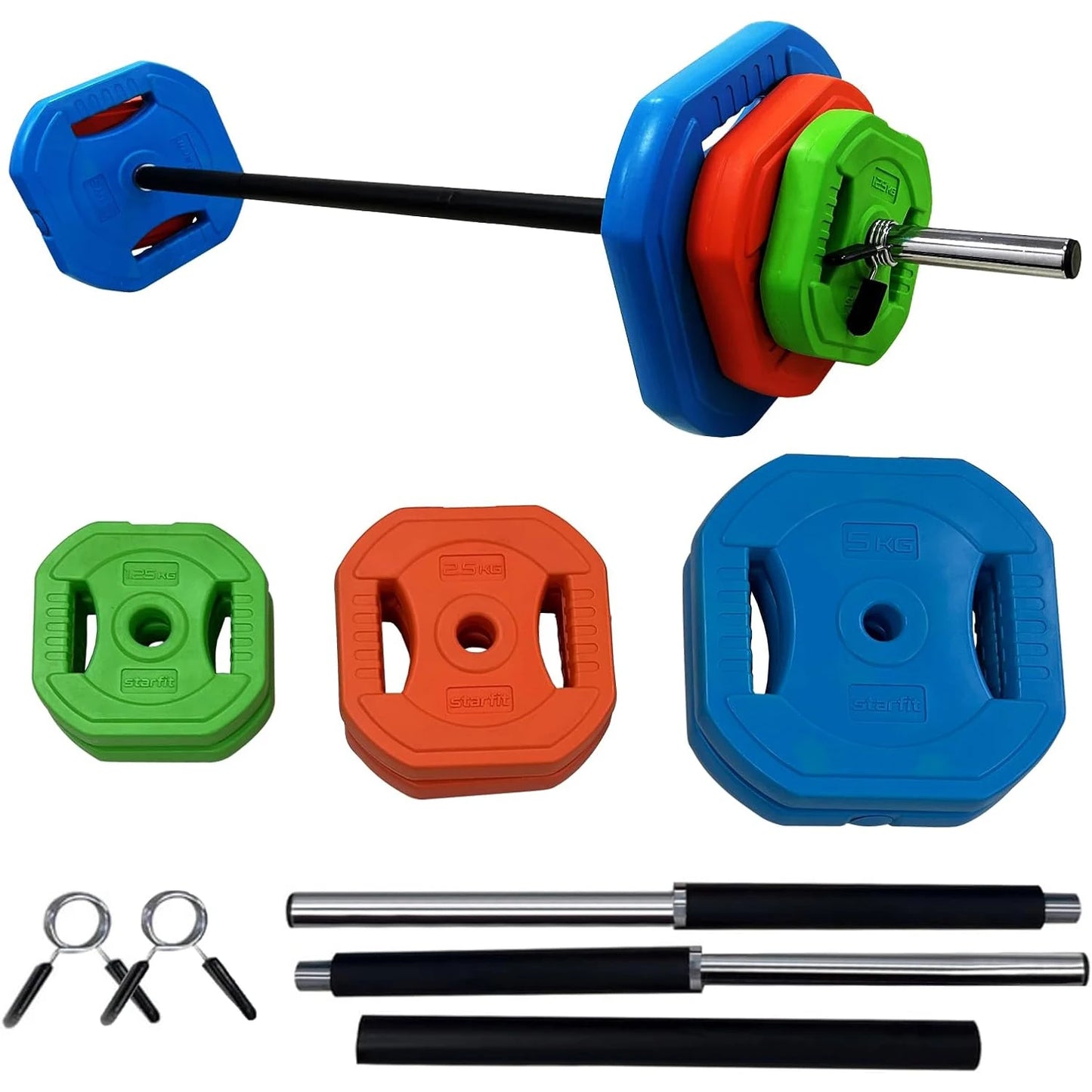 Adjustable Barbell Weight Set, 40lb /20kg Adjustable Free Weights for Home and Gym Workout Strength Training