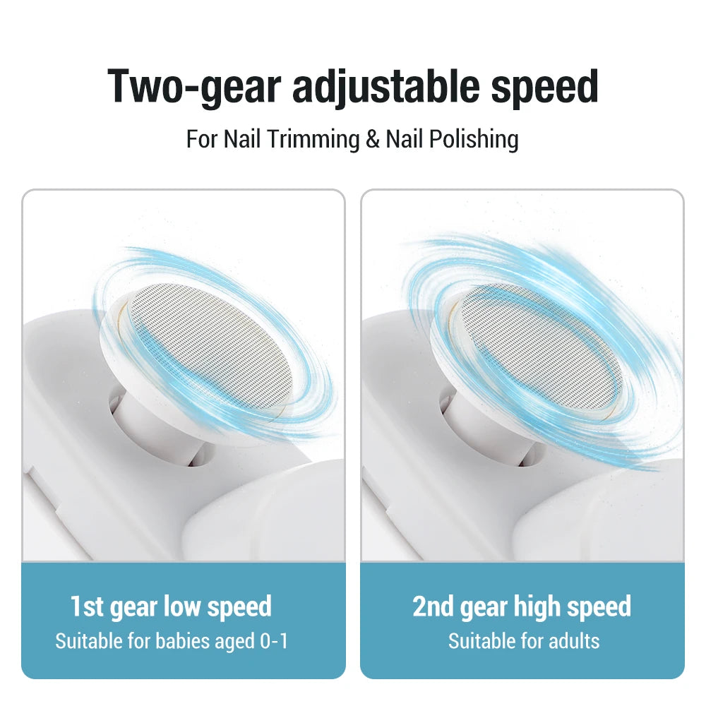 Electric Nail Clipper 2-in-1 Manicure Polishing Machine for Adult And Baby Fingernails - Automatic Trimmer And Cutter Grinder