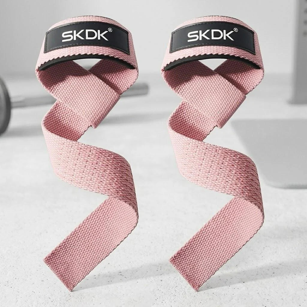 Heavy Duty Cotton Wrist Lifting Straps for Deadlift and Weightlifting Gym Fitness Neoprene Padded Cushioned Anti Slip Pull Grips Band Wrist Wraps Support for Powerlifting Bodybuilding Strength Training Workouts Men Women