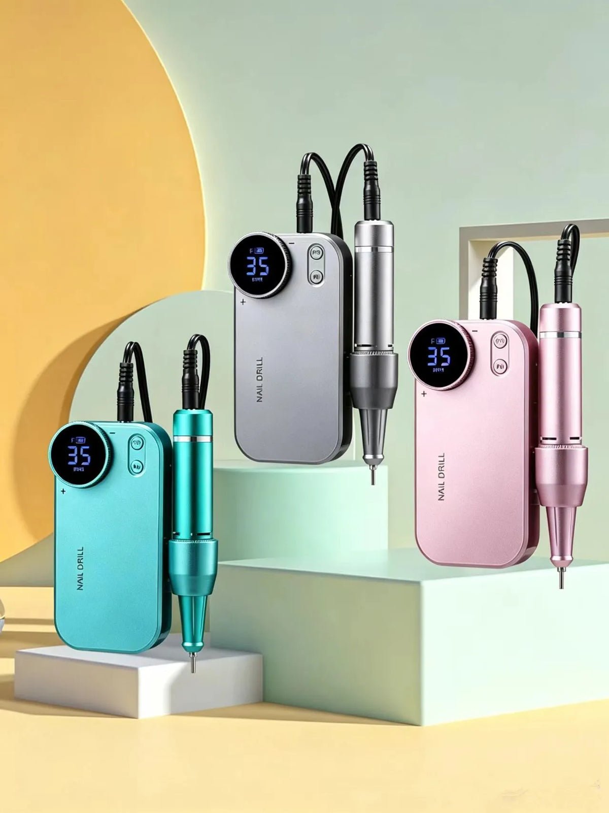 Cosprysmal Professional Nail Drill Kit, Cordless Electric Nail File With LCD Display, Rechargeable 4500mAh Battery Nail Efile For Acrylic & Gel Nails, Manicure Pedicure, Salon & Home Use For All Festival Gifts