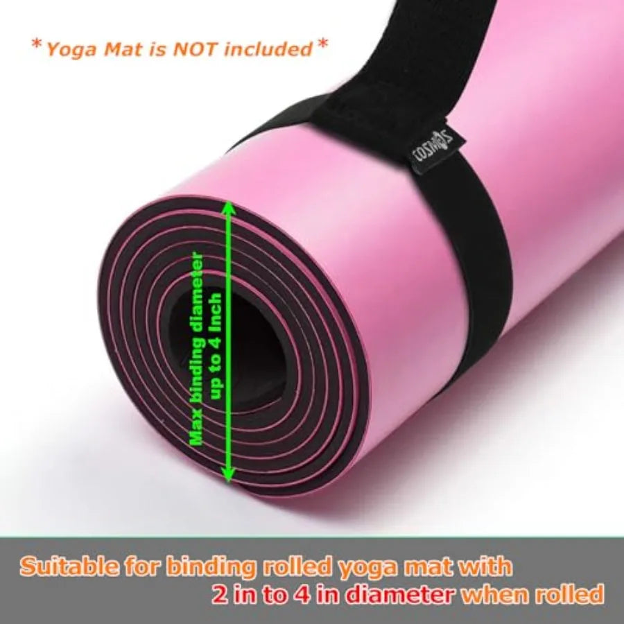 Yoga Pilates Mat Strap - Looped Sling/Harness/Carrier Strap with Stretching Band Loops for Pilates, Exercises and Aerobics Mat