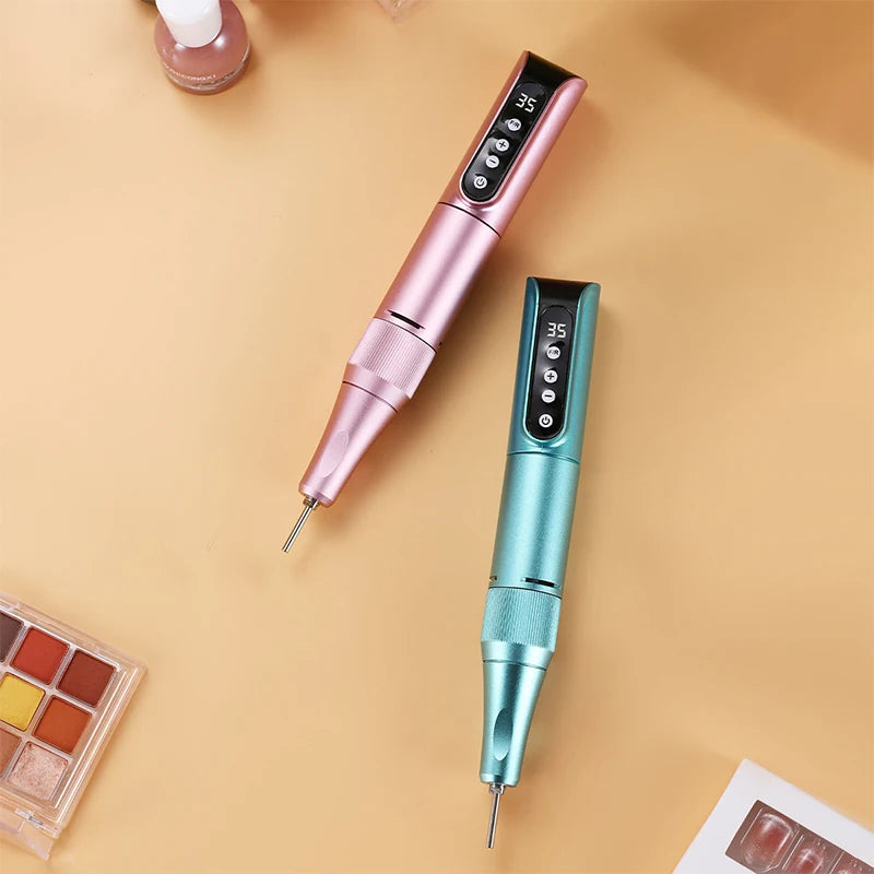 Professional Wireless Charging Electric Nail Drill Machine, Portable Nail File Grinder, Manicure Pedicure Kit for Home & Salon Use