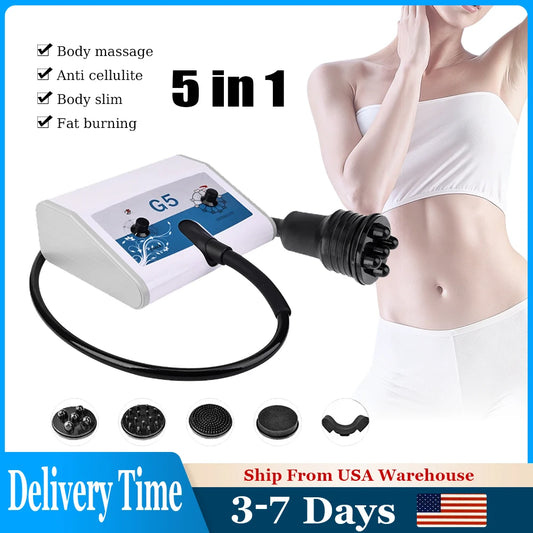 AOKO G5 Vibrating Massage Machine With 5 Massage Heads For Arms Waist Body Massage Anti Cellulite Body Slim Shape for SPA