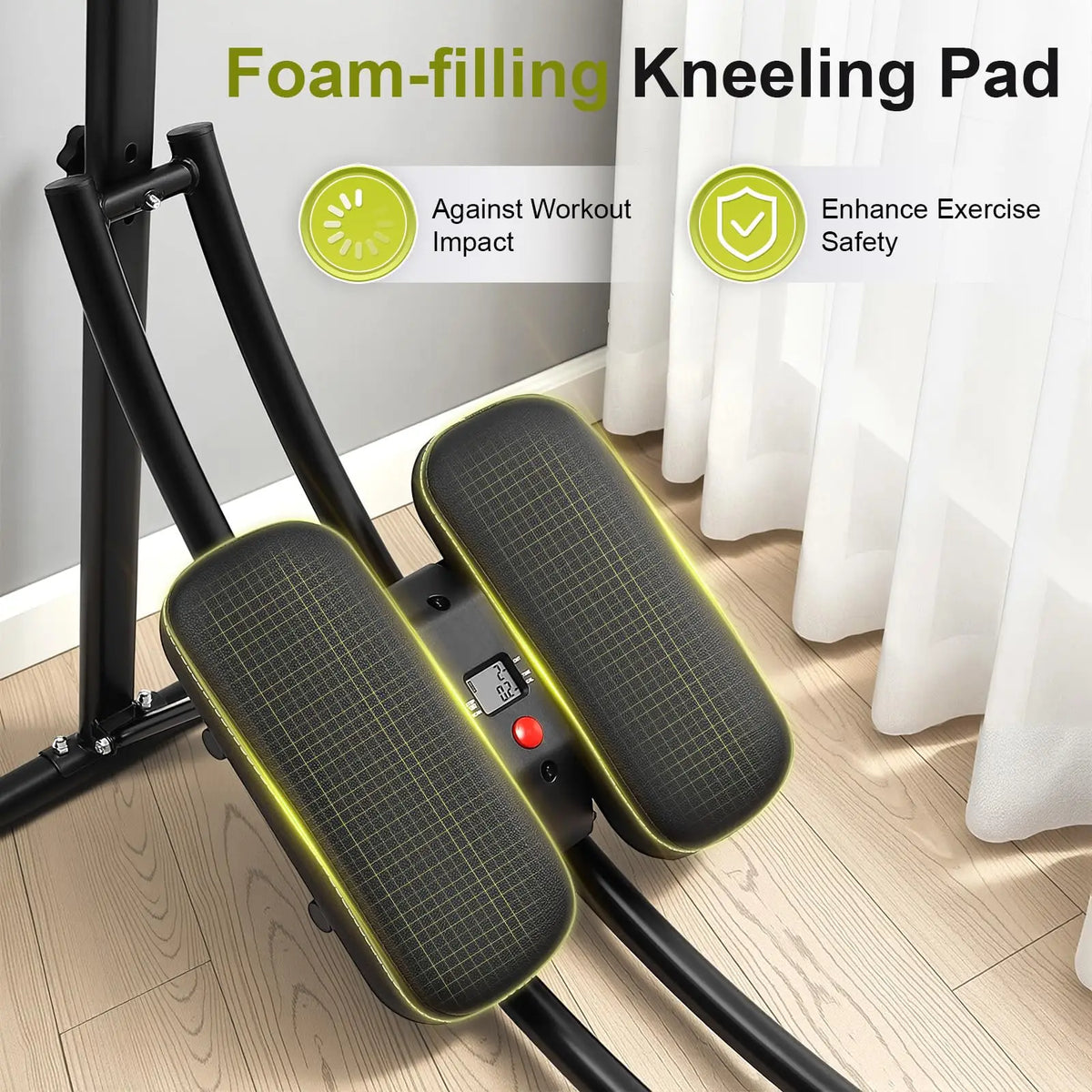 Ab Workout Equipment 150kg/ 330lbs Load for Home Gym, Abs Crunch Core Training Machine, 3 Level Adjustable W/ LED Monitor