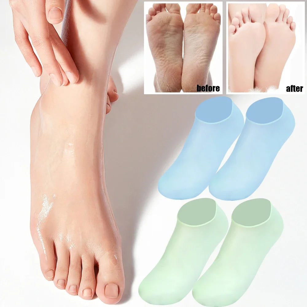 1/3pairs Silicone Moisturizing Foot Socks Anti Cracking Dry Dead Skin Foot Spa Tools Reusable Gel Stocking Protective Feet Cover