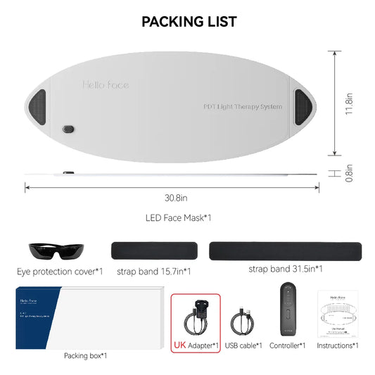 Hello Face L6 LED Light Therapy Mask, 720PCS  Infrared Light Therapy Device for Neck & Body, FSA/HSA Eligible Skincare