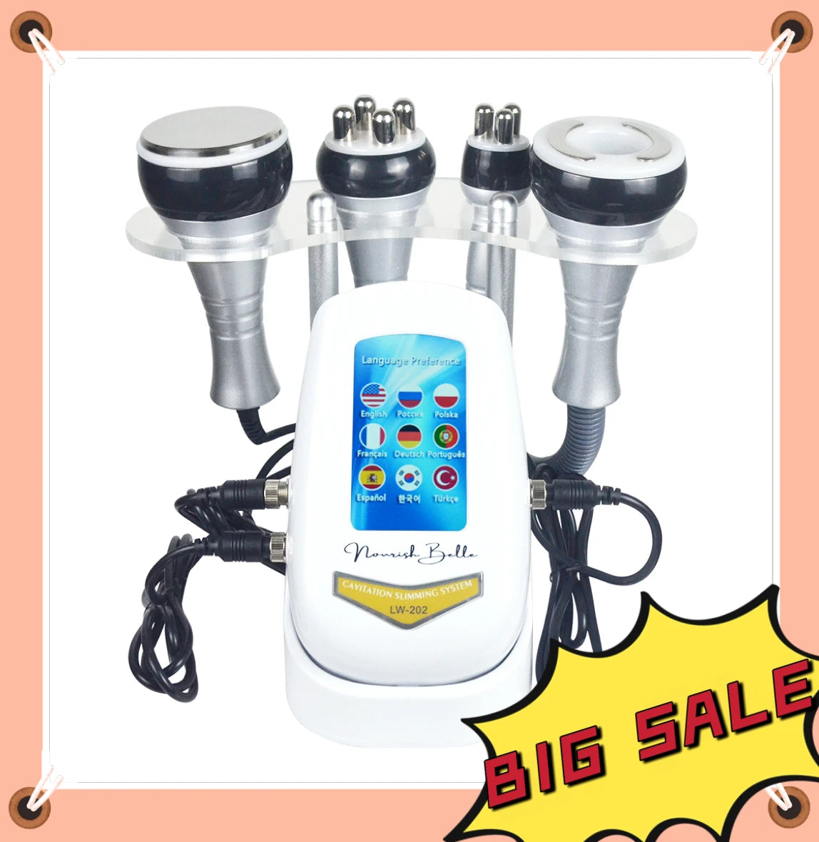 Nourishbel 4in1 40k KIM 8 Cavitation Machine, Fast Delivery in the United States, Will Present A Bottle of Gel as A Gift, US PLUG