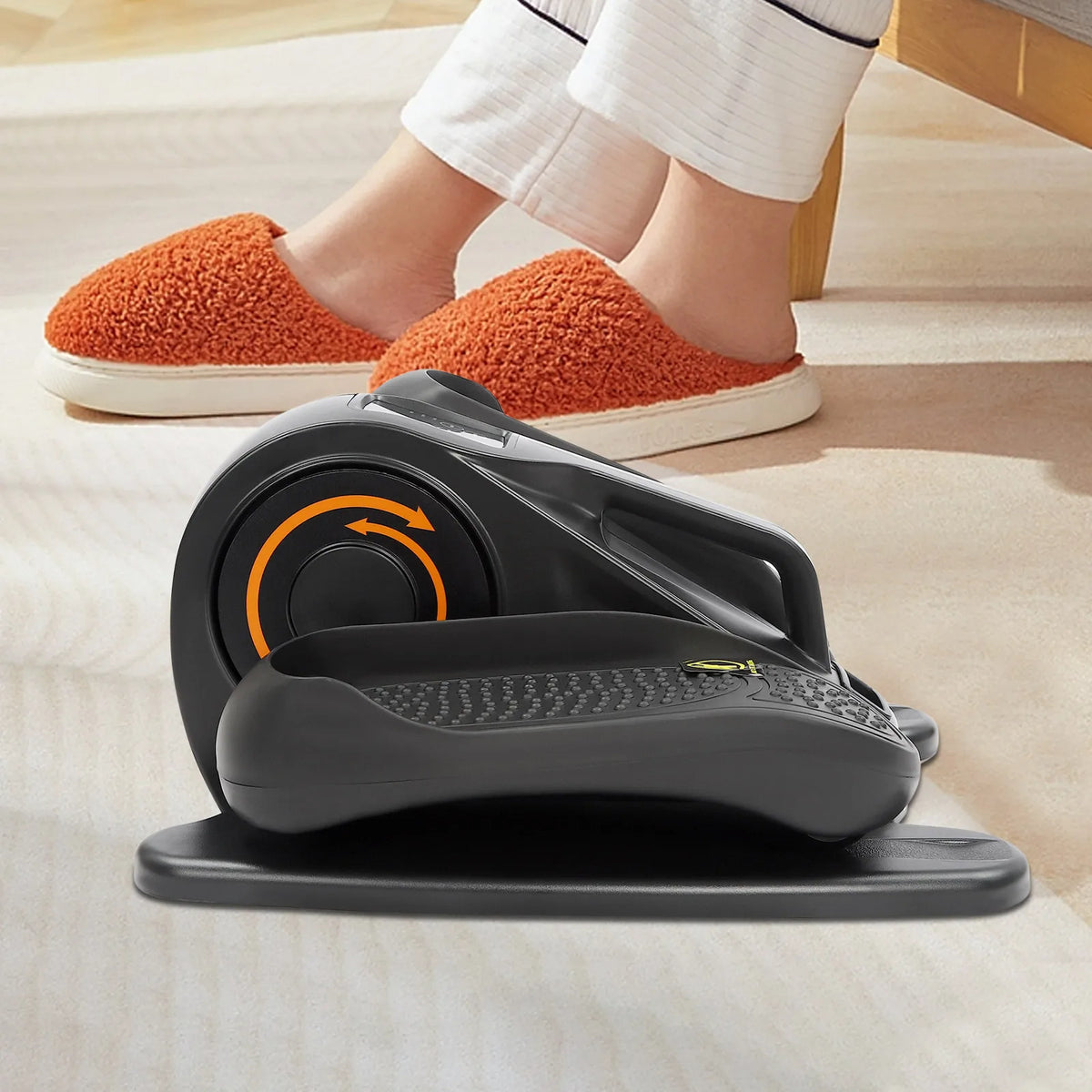 Under Desk Foot Pedal Elliptical Exerciser, 50W Motorized Trainer Forward & Reverse Direction, LED Display Compact Sitting Exercise Machine for Seniors & Office Workers