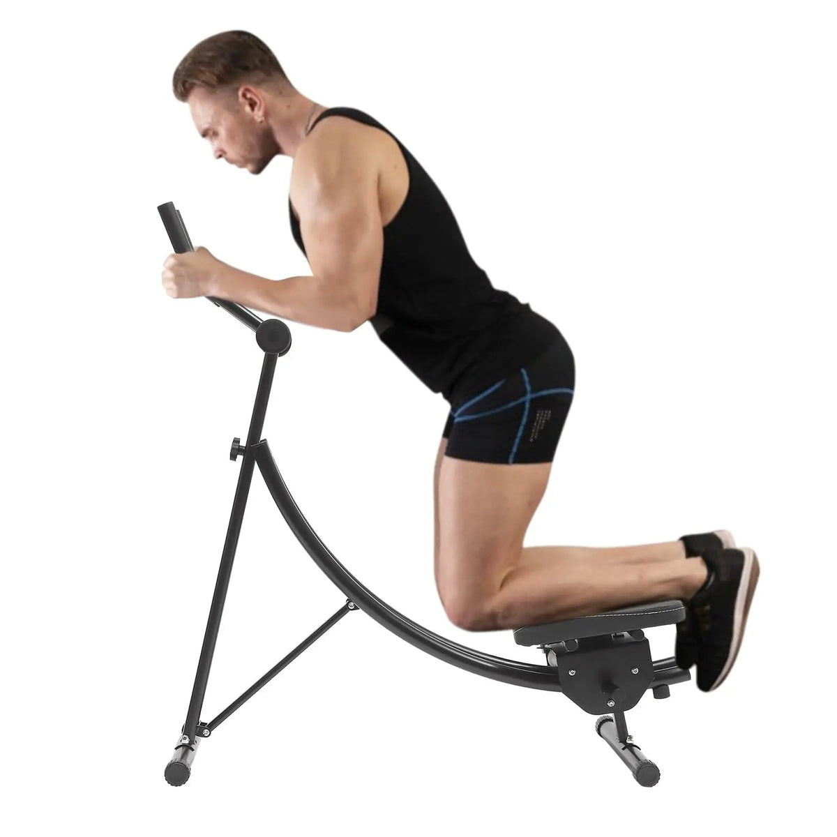 Ab Workout Equipment 150kg/ 330lbs Load for Home Gym, Abs Crunch Core Training Machine, 3 Level Adjustable W/ LED Monitor