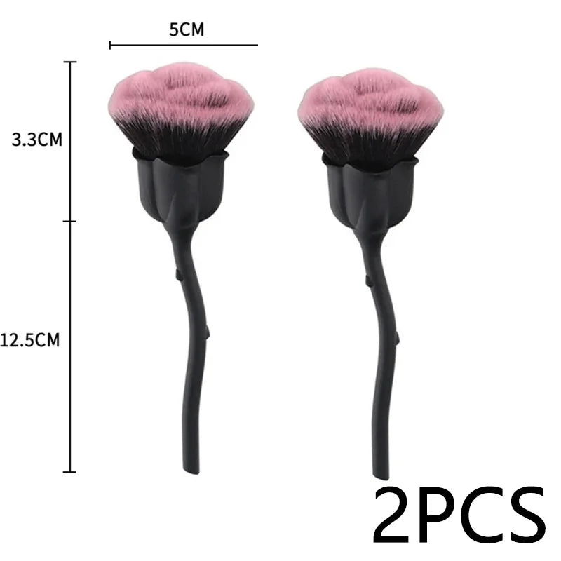 2pc-Rose Soft Brush, Nail Art Special, Nail Dust Brush, Gel Nail Polish Dust Cleaning Brush, Nail Art Tools
