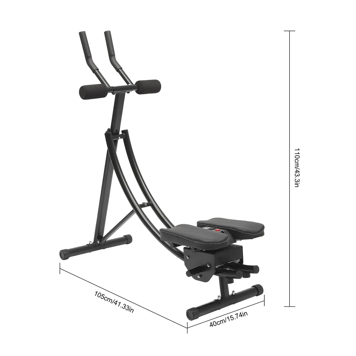 Ab Workout Equipment 150kg/ 330lbs Load for Home Gym, Abs Crunch Core Training Machine, 3 Level Adjustable W/ LED Monitor