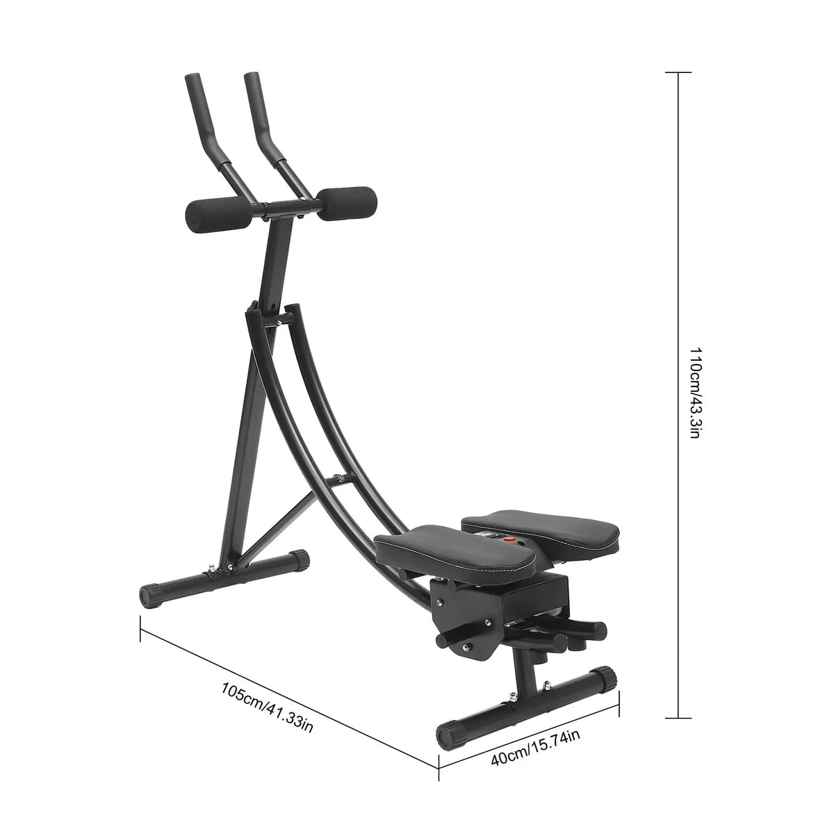 Ab Workout Equipment 150kg/ 330lbs Load for Home Gym, Abs Crunch Core Training Machine, 3 Level Adjustable W/ LED Monitor